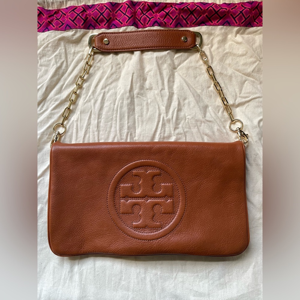 Tory Burch Brown Leather Shoulder Bag